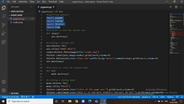 Snake game in python | [pygame] (Part 1) смотреть онлайн