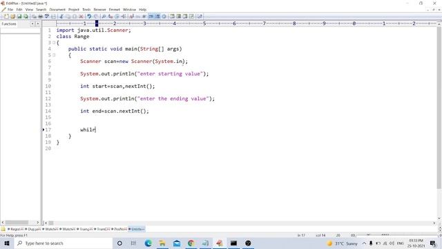 Print the number from user given range | java program смотреть онлайн