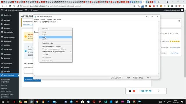 Problemas con plugin Advanced WordPress Reset version 1.1.1 - 2021 смотреть онлайн