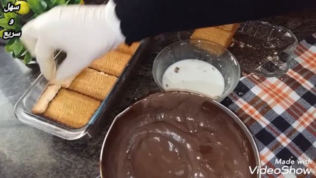 عندك حليب وبسكويت بدون فرن او بيض او كريمة حضريها في 10 دقائق 😋 تحلية باردة لذيذة وإقتصادية ..!