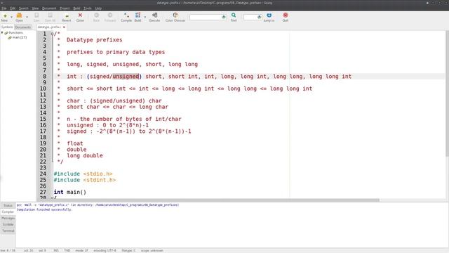 C Programming : 011 : Data Prefixes смотреть онлайн