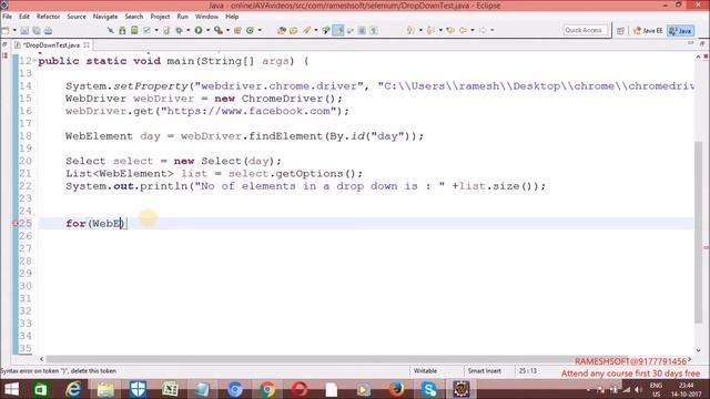 RAMESH SOFT:Remove duplicates from drop down in selenium WebDriver||Selenium in Realtime смотреть онлайн