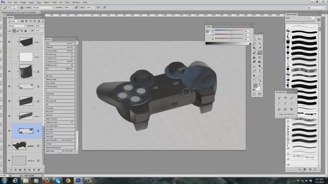 Создание очень реалистичного геймпада в фотошопе!!! смотреть онлайн