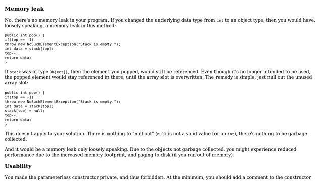 Code Review: Memory leak in Java's stack implementation (2 Solutions!!) смотреть онлайн
