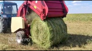 Видео с работой в поле пресс-подборщика рулонного ПР-145 (Завод Автотехнологий)