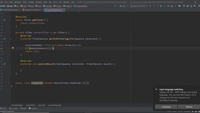 Search user or data in recyclerView using SearchView (Chat App Part 9) смотреть онлайн