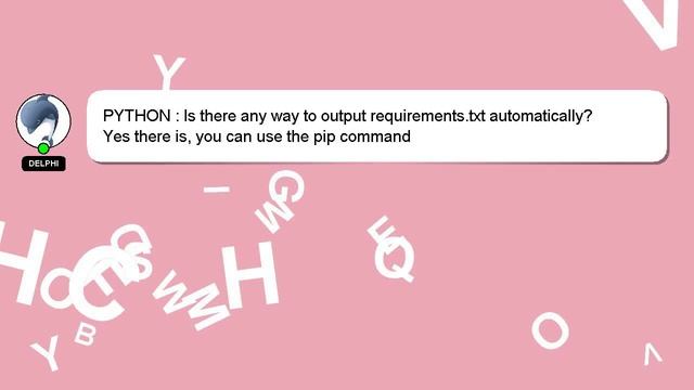 PYTHON : Is there any way to output requirements.txt automatically? смотреть онлайн
