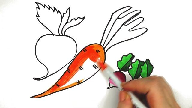 Drawing vegetables for children|Bolalar uchun sabzavotlarni chizish|Рисование овощи для детей смотреть онлайн