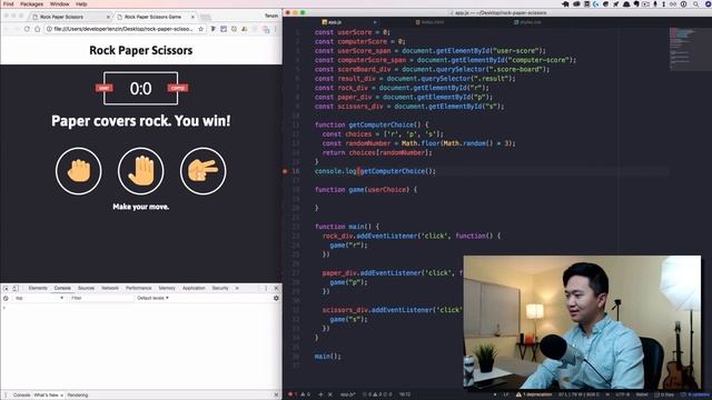 Web Development Tutorial - JavaScript, HTML, CSS - Rock Paper Scissors Game смотреть онлайн