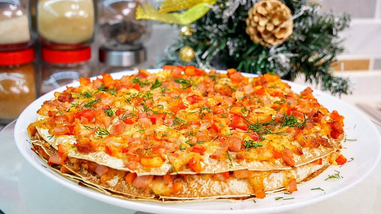 Горячая ЗАКУСКА к Новогоднему столу. Пицца-пирог, цыганка готовит. смотреть онлайн