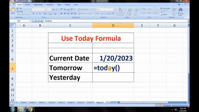 Display Current Date, Next Date, Previous Date in Excel Hindi and English смотреть онлайн