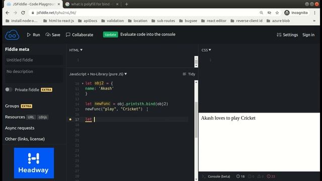 call, apply and bind in JavaScript | Polyfill for bind method | JavaScript Interview Questions смотреть онлайн