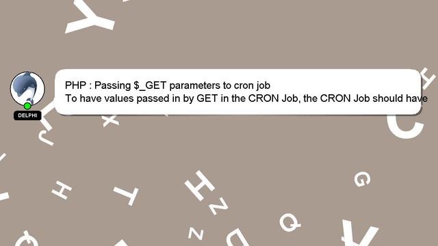 PHP : Passing $_GET parameters to cron job смотреть онлайн