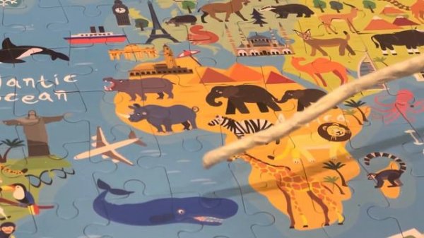 Animal puzzle world map.