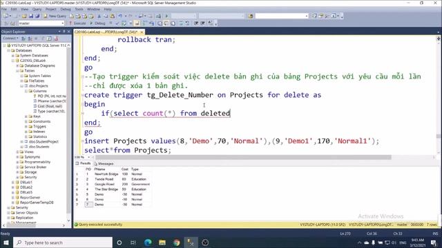 SQL Server-C2010G: Bài 10. Trigger INSERT, DELETE, UPDATE, trigger AFTER, INSTEAD OF. смотреть онлайн