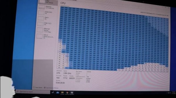 Bad apple on windows 10 task manager.