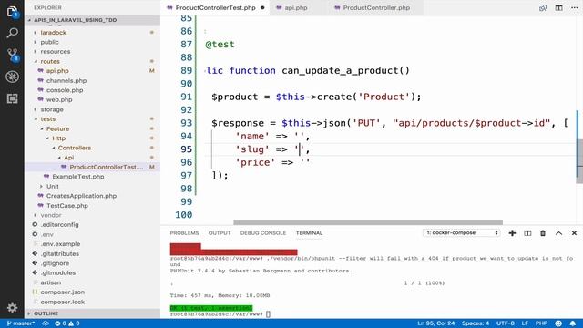 APIs in Laravel Using TDD - Update смотреть онлайн