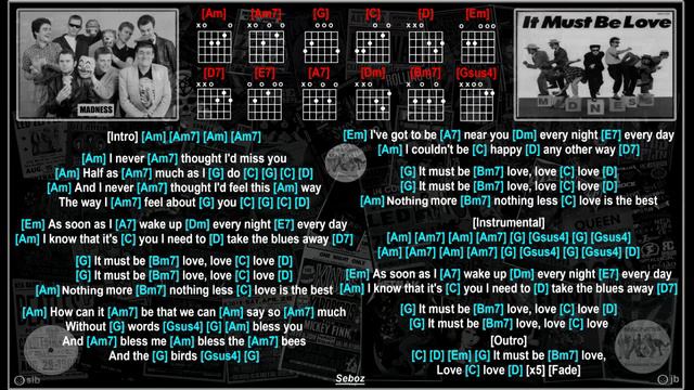 Madness - It Must Be Love [Vocals] [Jam Track] [Guitar Chords & Lyrics] смотреть онлайн