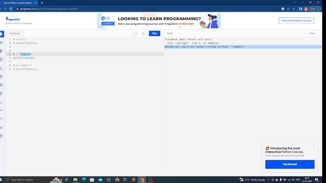 Traceback (most recent call last) in module ValueError: could not convert string to float: смотреть онлайн