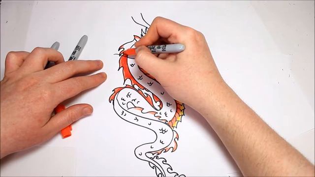 Easy How To Draw A Tattoo Style Chinese Dragon смотреть онлайн