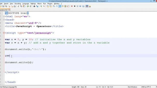 JavaScript Tutorial 3 - Operators in JavaScript смотреть онлайн