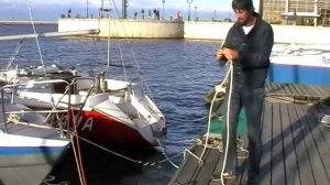 Узел для швартовки яхты. Простой штык двойным концом