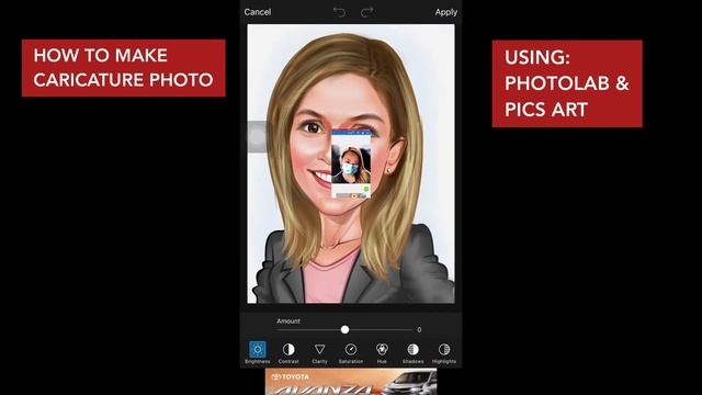 HOW TO MAKE CARICATURE PHOTO |VIDEO TUTORIAL USING PHOTOLAB & PICS ART APPS |by: Kaci Bantigue