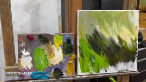 Видеоурок Анны Мараткановой "Трава-мурава" / Живопись маслом для начинающих / Мастихином