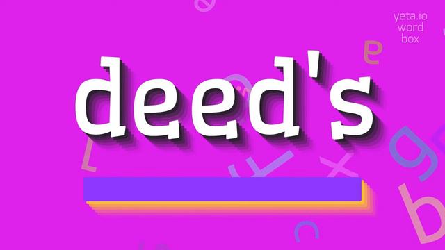 HOW TO SAY DEED'S? #deed's смотреть онлайн
