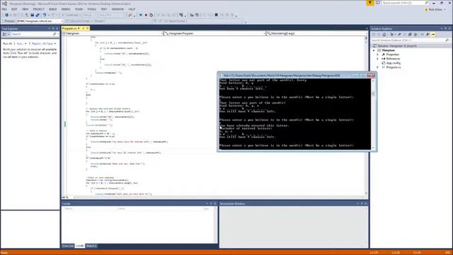 C# Hangman Console Game смотреть онлайн