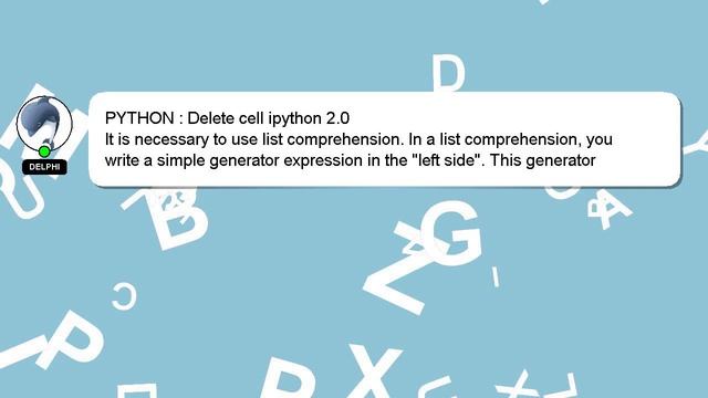 PYTHON : Delete cell ipython 2.0 смотреть онлайн