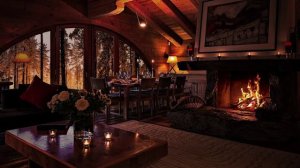 Элегантный ДЖАЗ / РОМАНТИЧЕСКОЕ настроение / Загородный ДОМ / Треск поленьев / КАМИН...