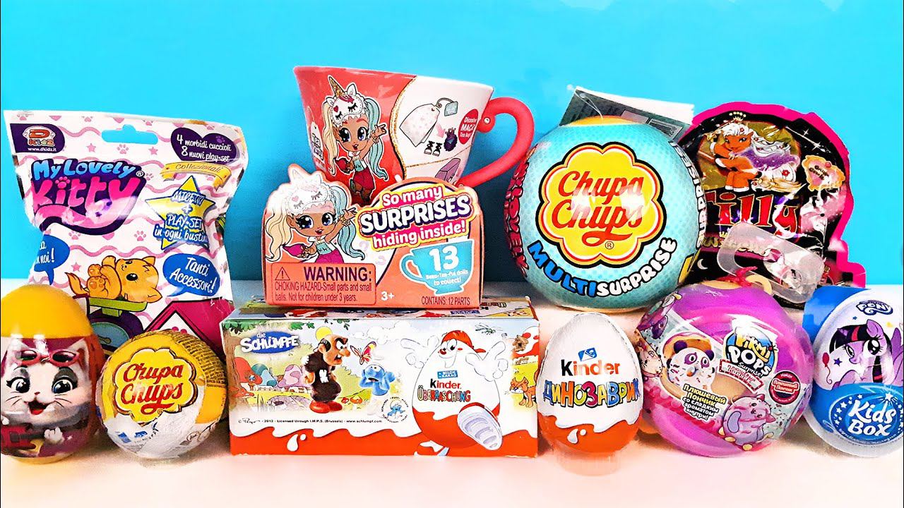 СЮРПРИЗ MIX! Itty Bitty Prettys, Pikmi Pops, My little pony, 44 котенка Unboxing Kinder Surprise смотреть онлайн