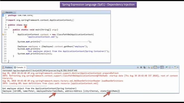 How to do Dependency Injection using Spring Expression Language SpEL(XML) | Spring Tutorial смотреть онлайн