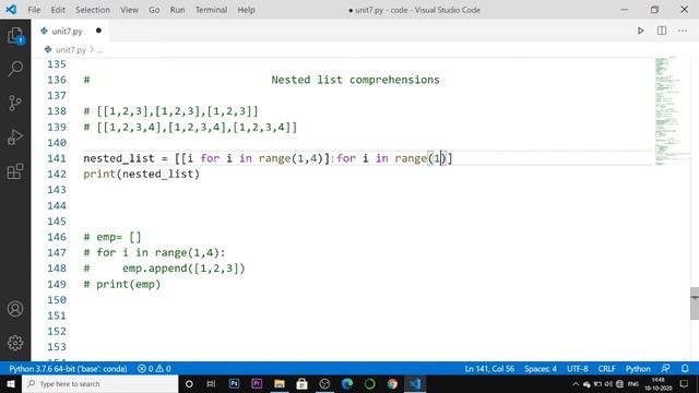 Nested List Comprehension in python ??|#140 Python Training in Hindi | Python Tutorial for Beginner смотреть онлайн