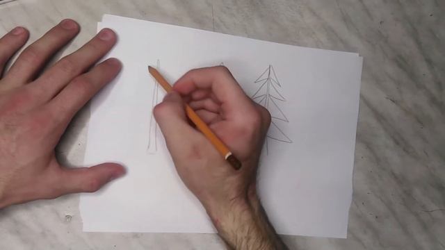 Как нарисовать елочку. Как нарисовать елку карандашом. смотреть онлайн