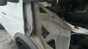 Замена крыла, фары  на газели .