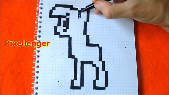 Пони Как рисовать по клеточкам Простые рисунки How to Draw Pony Pixel Art смотреть онлайн