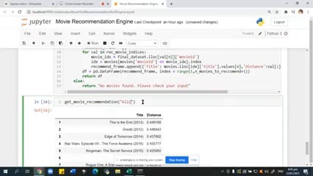 Movie Recommendation Engine with Python using K Nearest Neighbors смотреть онлайн