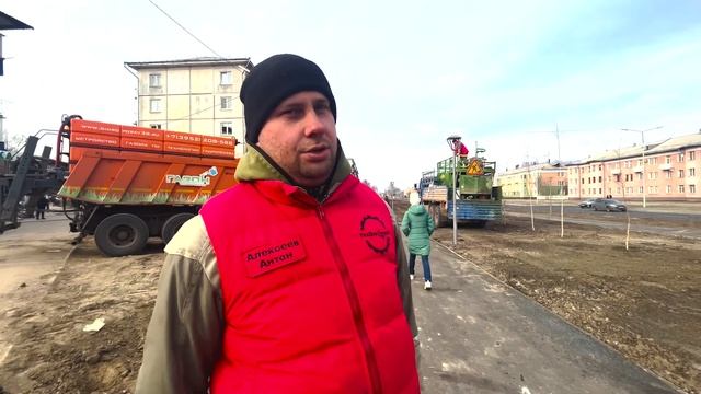 Озеленение - в зиму. Комсомольский проспект в Усолье-Сибирском открыт. смотреть онлайн
