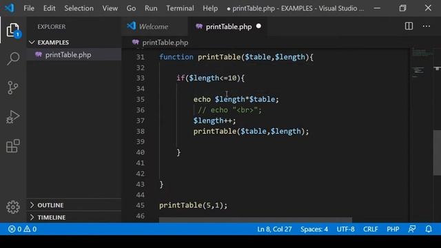 How to print a table without using any loop using recursion php смотреть онлайн
