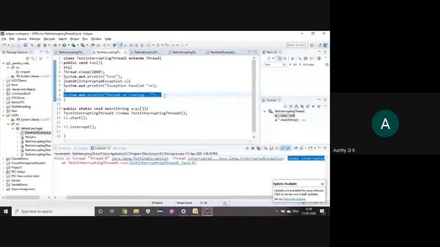 Thread Interruption,Reentrant Monitor 15 09 2020 Session 5 смотреть онлайн