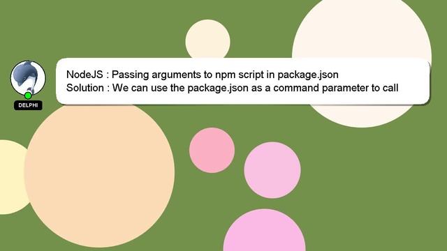 NodeJS : Passing arguments to npm script in package.json смотреть онлайн