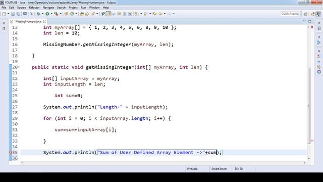 1. How to Find Missing Number in Array using JAVA || ARRAY || INTERVIEW || APIPOTHI смотреть онлайн