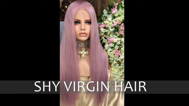 Amazon Popular Fashion Pink and Purple Long Straight Human Hair Lace Front Ladies Wigs смотреть онлайн