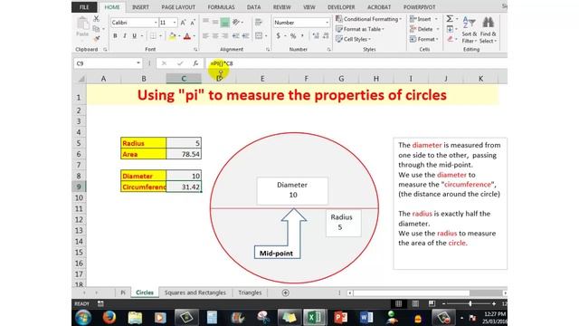 Use basic Excel to teach your kids basic geometry Circles, square, rectangles and triangles смотреть онлайн