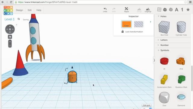 4) Make a rocket 2016v with Tinkercad | 3D modeling How to make and design смотреть онлайн