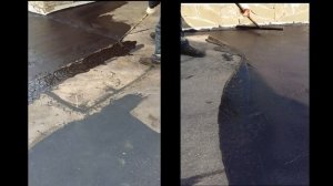 Ремонт асфальта возле офисного здания, парковочные места. (Urbalit — Жидкий асфальт)