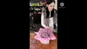 Гипсофила в шляпной коробке. Как собрать композицию из гипсофилы