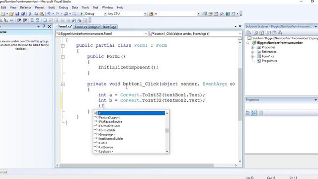 C#.Net | Windows form application | C Sharp Program 06 | Find the Biggest Number from two Numbers смотреть онлайн